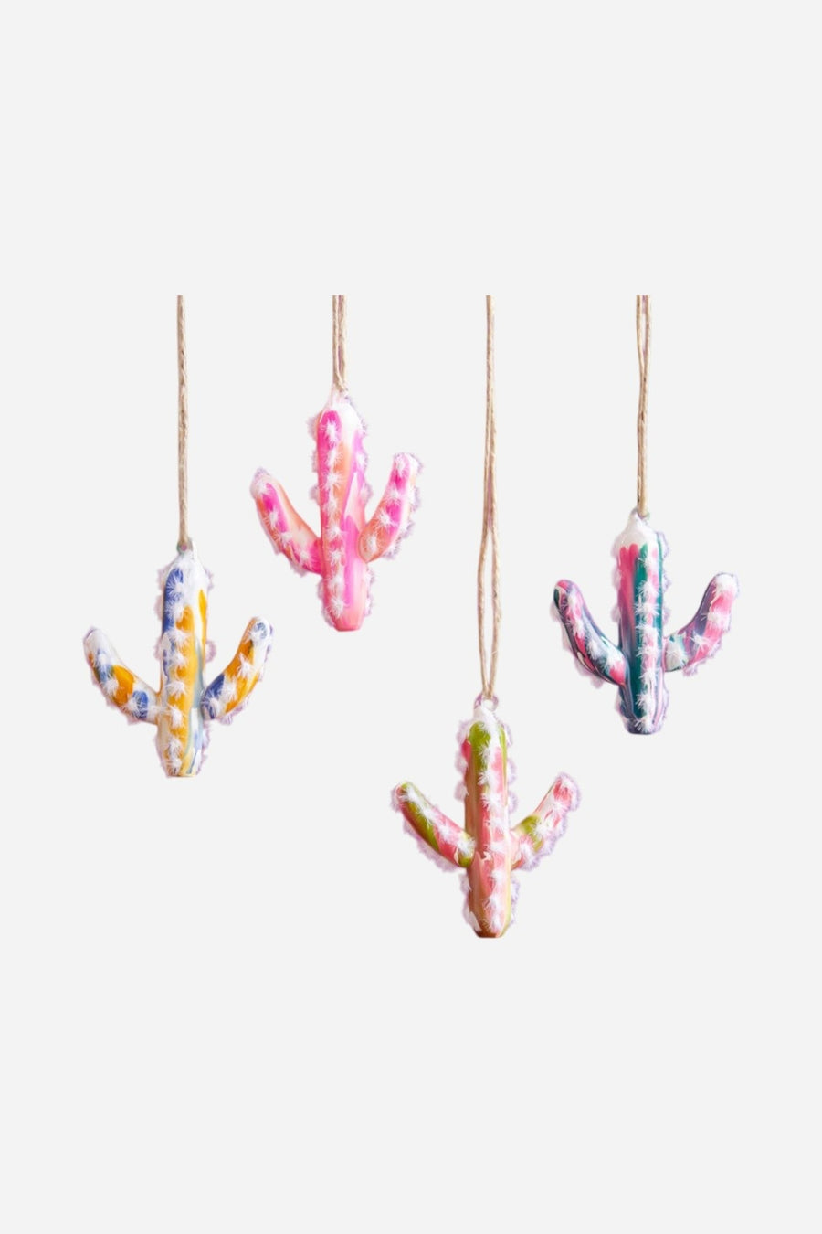 Marble Cactus Ornament in Blue – group shot