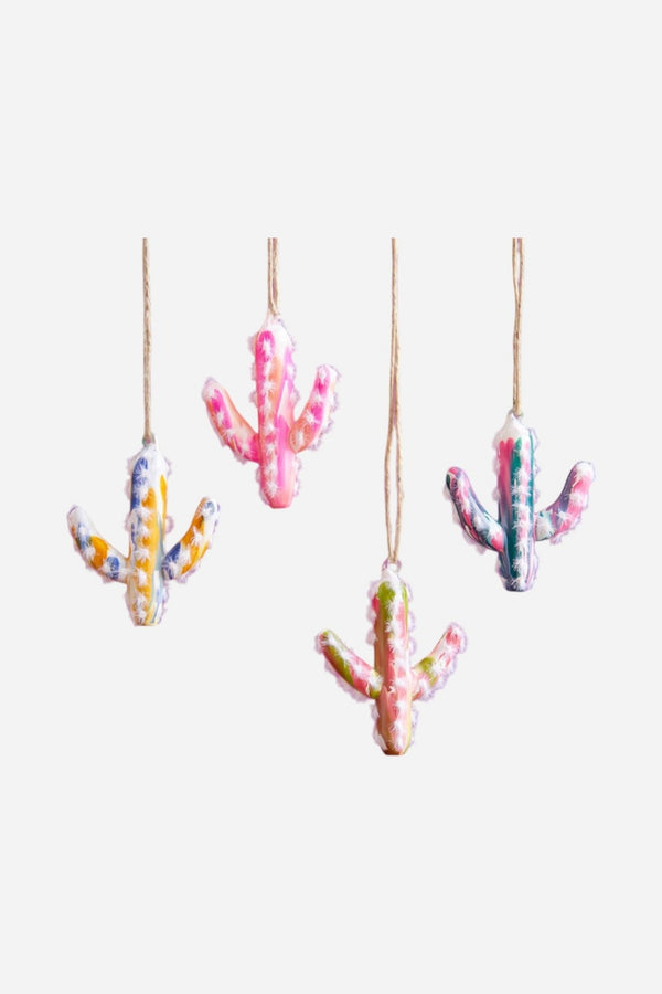 Marble Cactus Ornament in Yellow