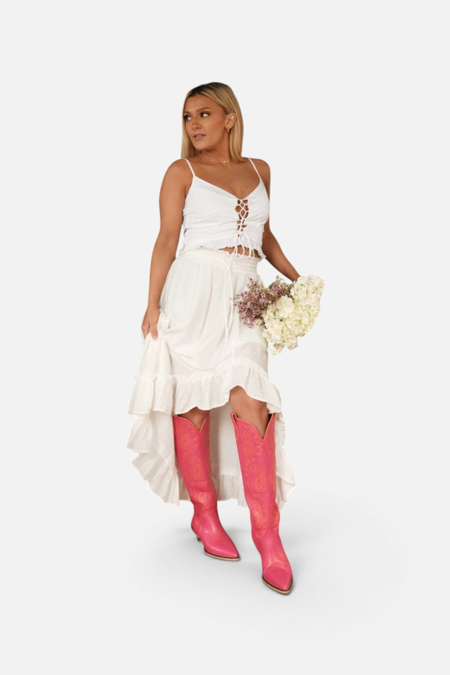 Marfa Boots The Jeannie in Pink – side view