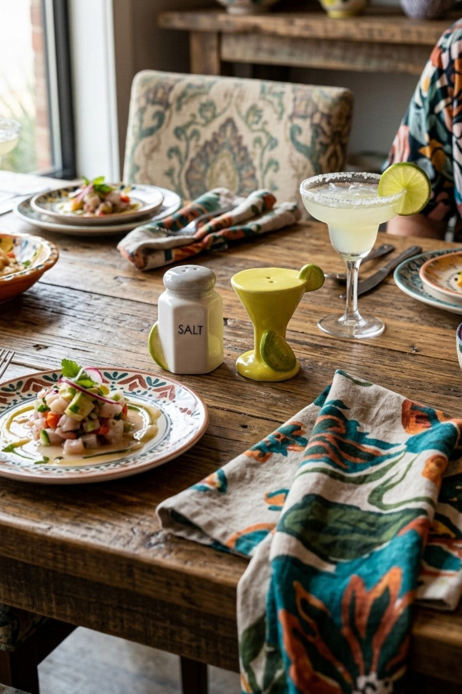 Margarita & Salt Rim Salt and Pepper Shakers – side view