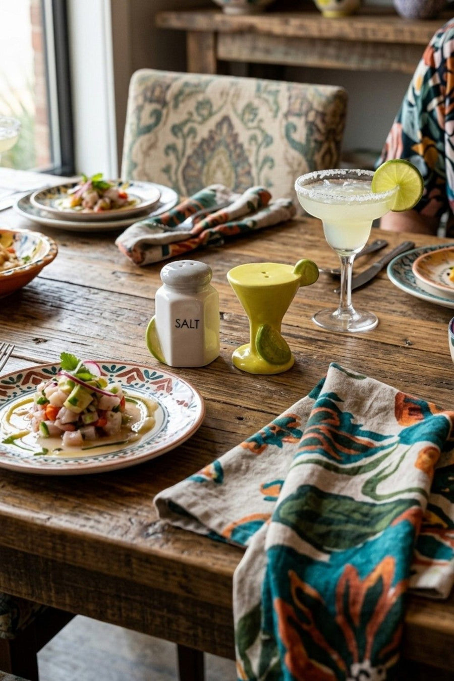 Margarita & Salt Rim Salt and Pepper Shakers – side view