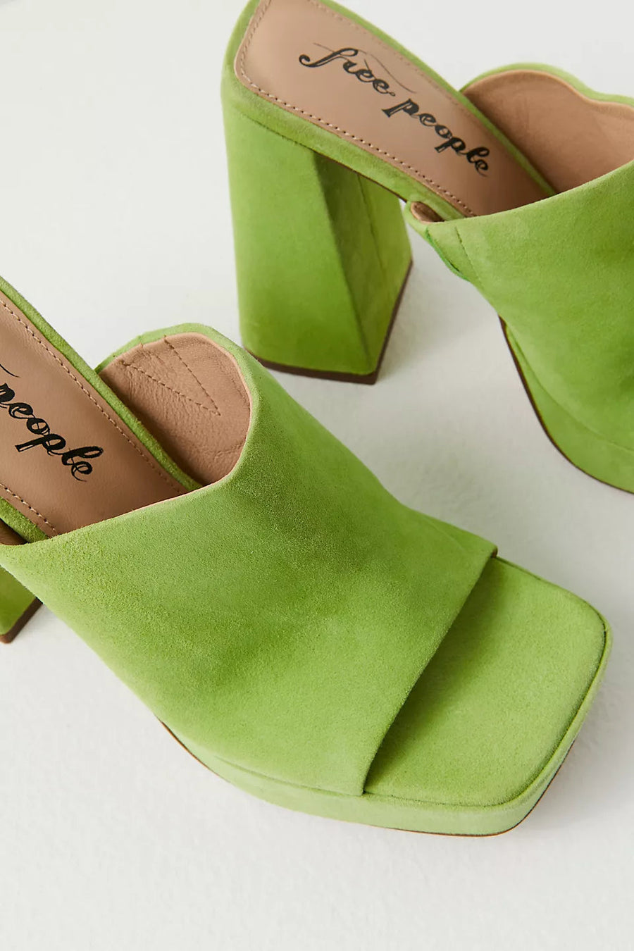 Margo Mules in Green Apple – side view