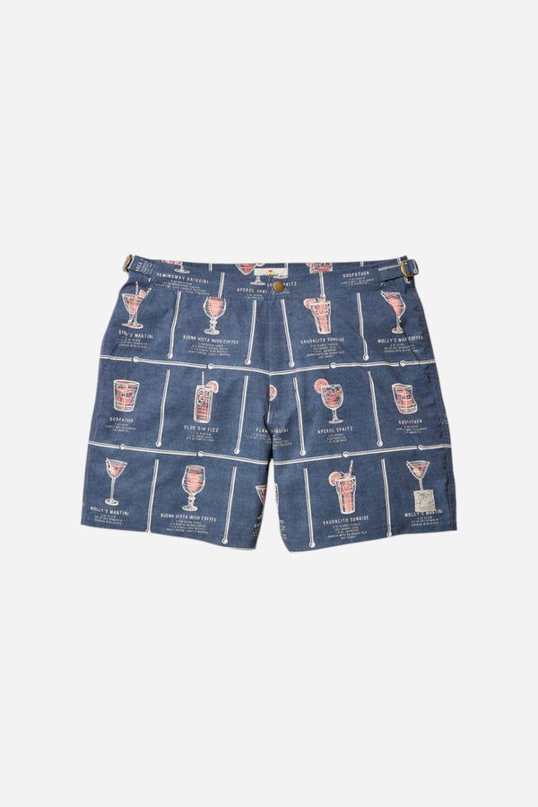 Marine Layer 6" Parker Tailored Trunk in Navy Happy Hour Print