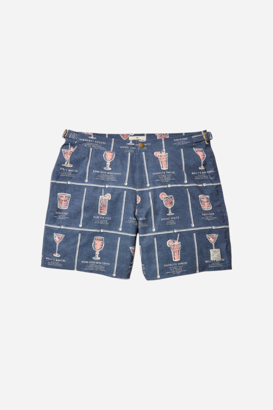 Marine Layer 6" Parker Tailored Trunk in Navy Happy Hour Print – front view