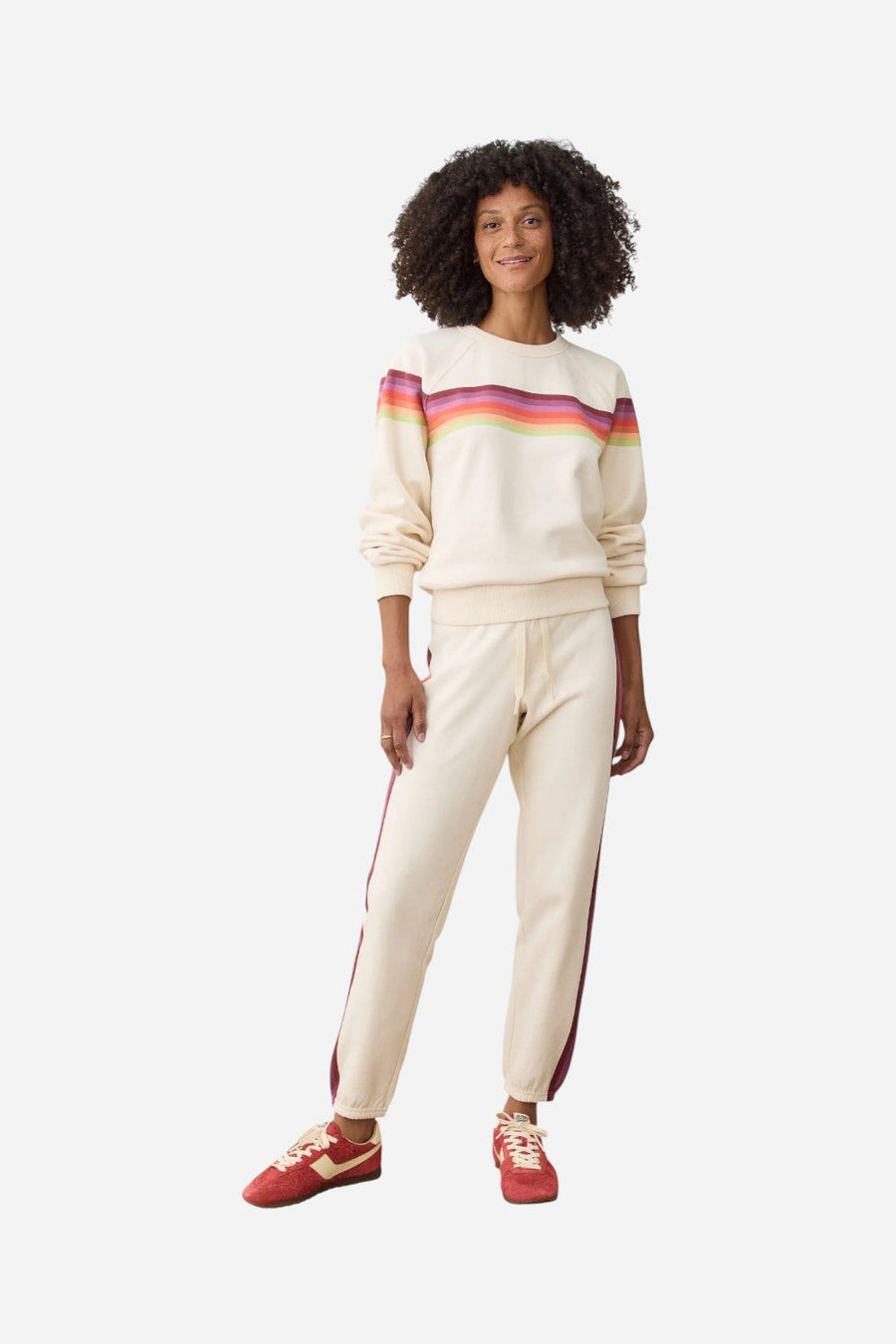 Marine Layer Cloud 9 Anytime Sweatpant in Antique White – detail