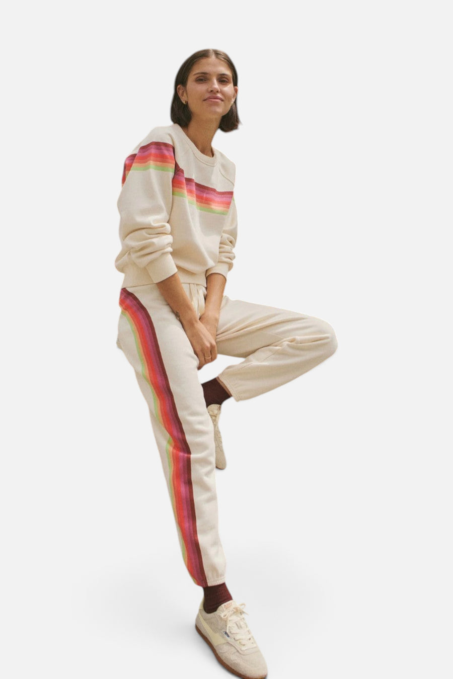 Marine Layer Cloud 9 Anytime Sweatpant in Antique White – flat lay
