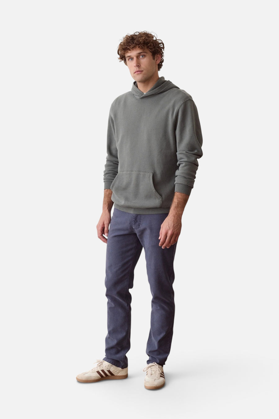 Marine Layer Cloud 9 Fleece Relaxed Hoodie in Balsam Green – detail