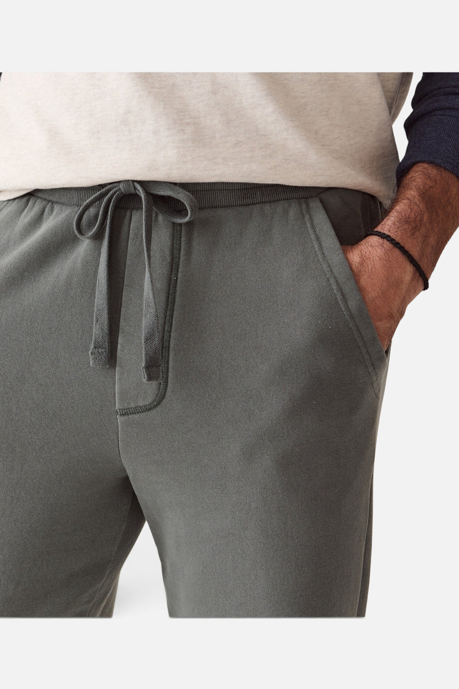 Marine Layer Cloud 9 Fleece Sweatpant in Balsam Green – back view