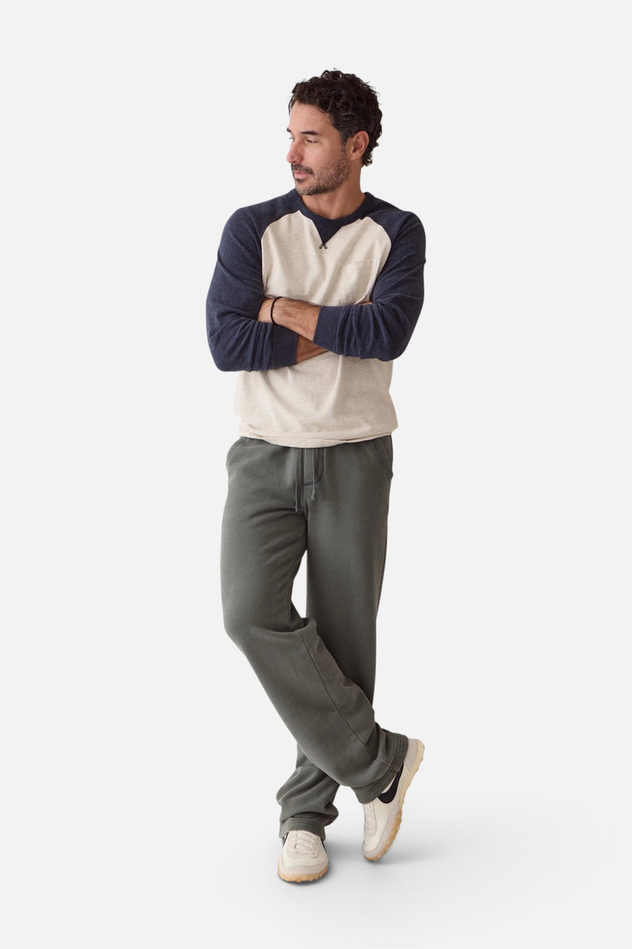 Marine Layer Cloud 9 Fleece Sweatpant in Balsam Green – detail