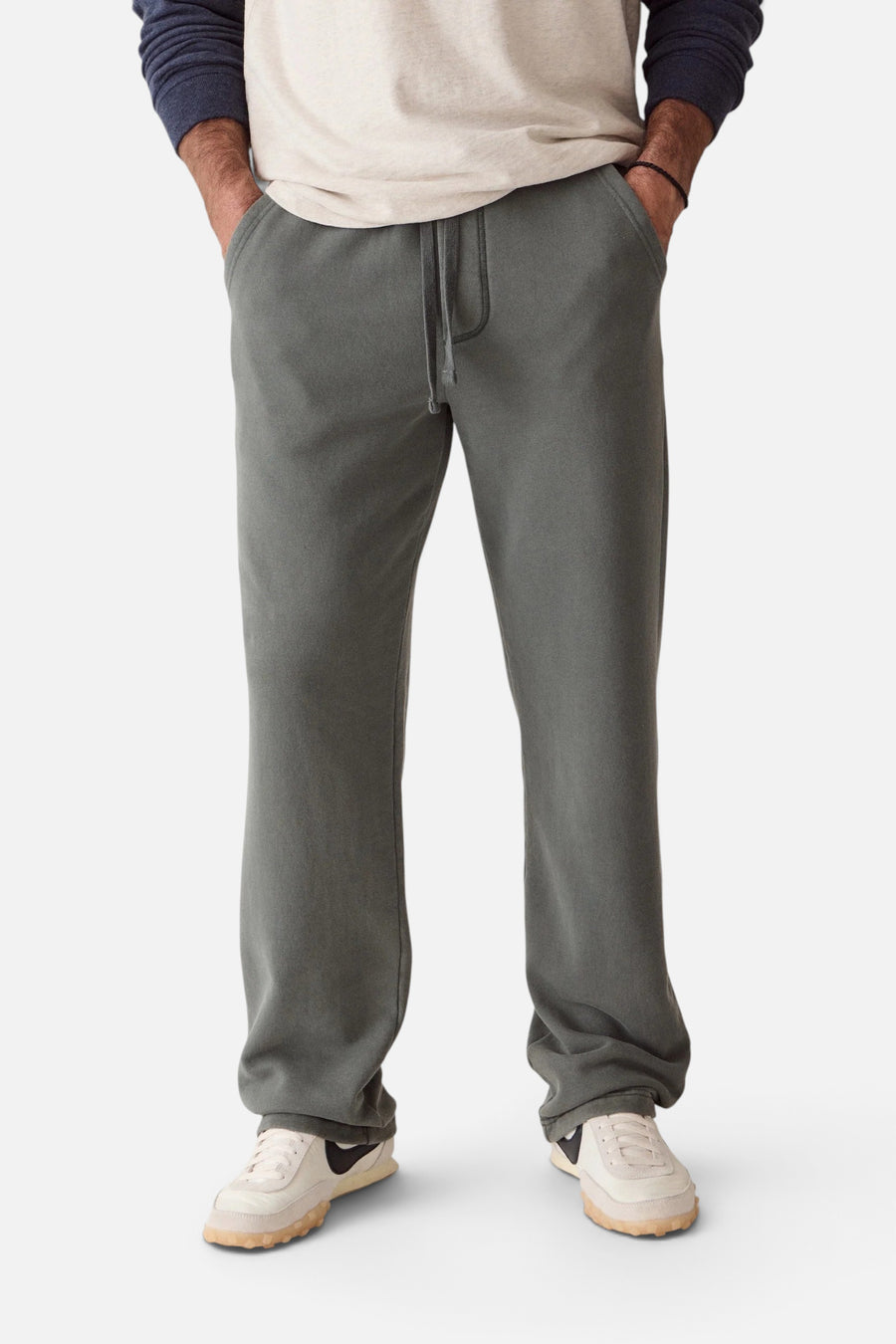 Marine Layer Cloud 9 Fleece Sweatpant in Balsam Green – side view
