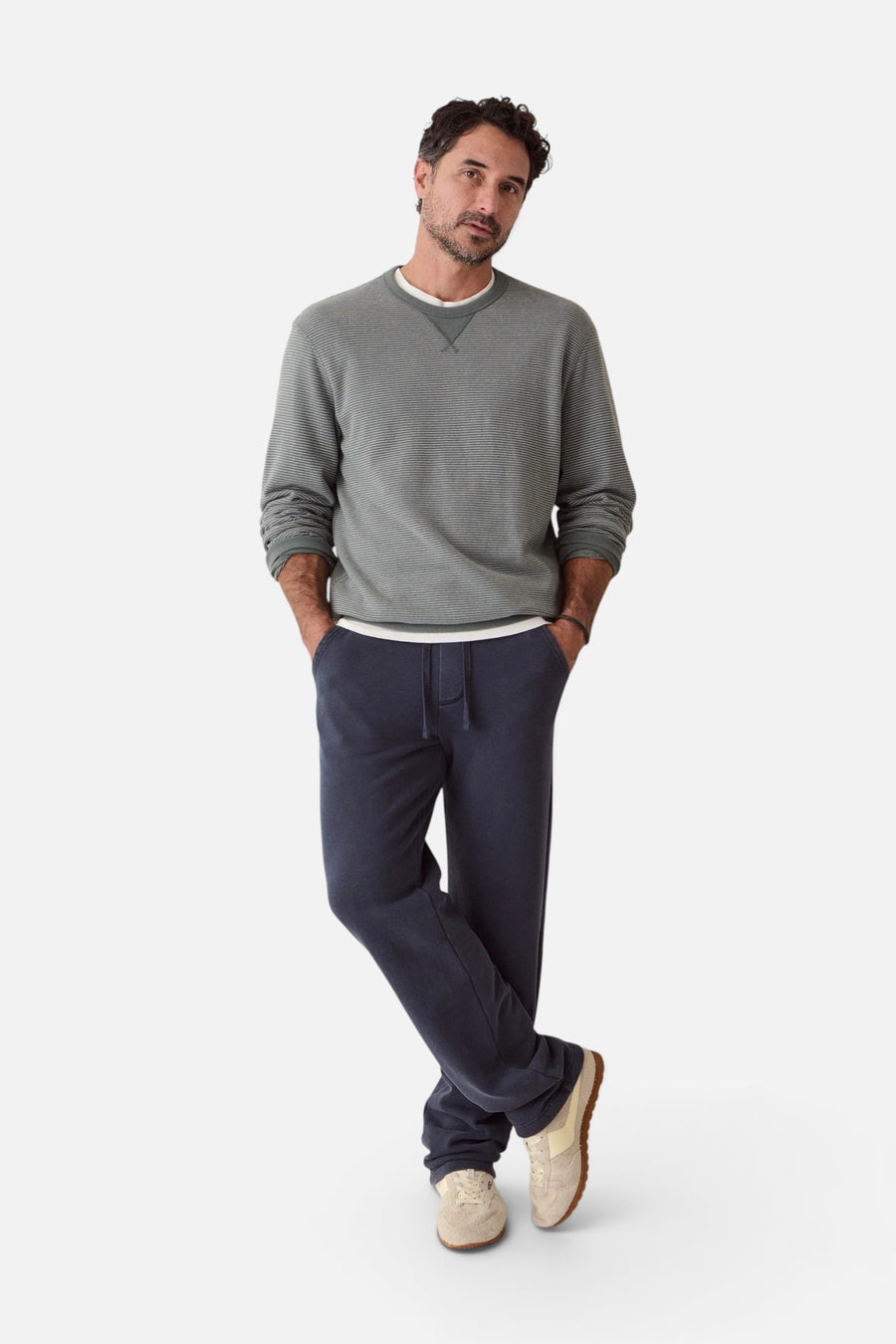 Marine Layer Cloud 9 Fleece Sweatpant in Mood Indigo – detail