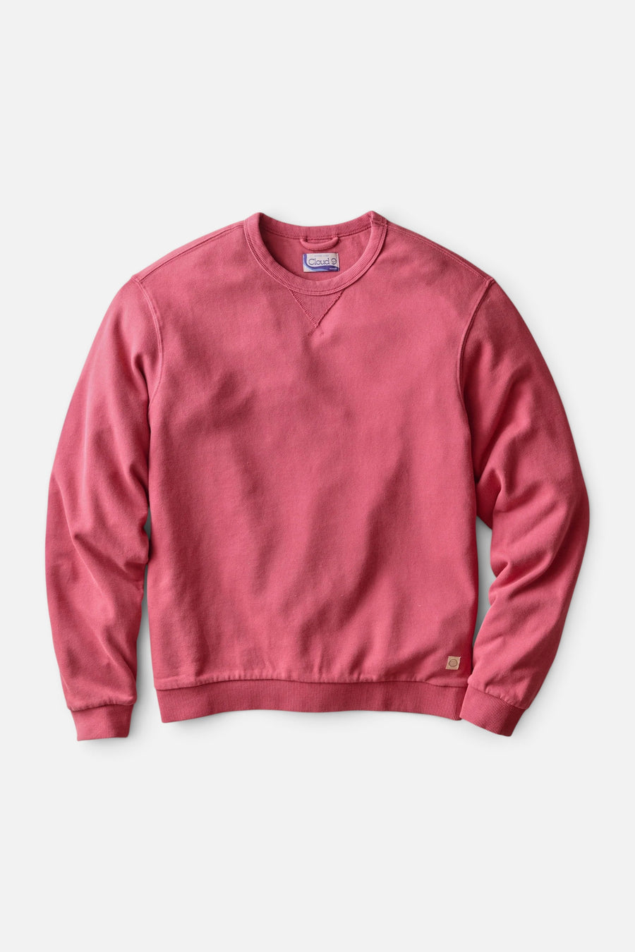 Marine Layer Cloud 9 Terry Relaxed Crewneck in Garnet Rose – front view