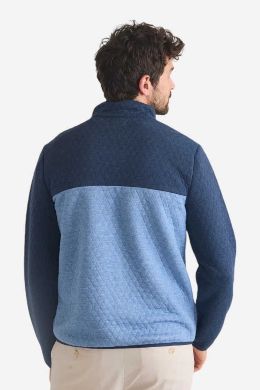 Marine Layer Corbet Colorblock Pullover Navy – back view