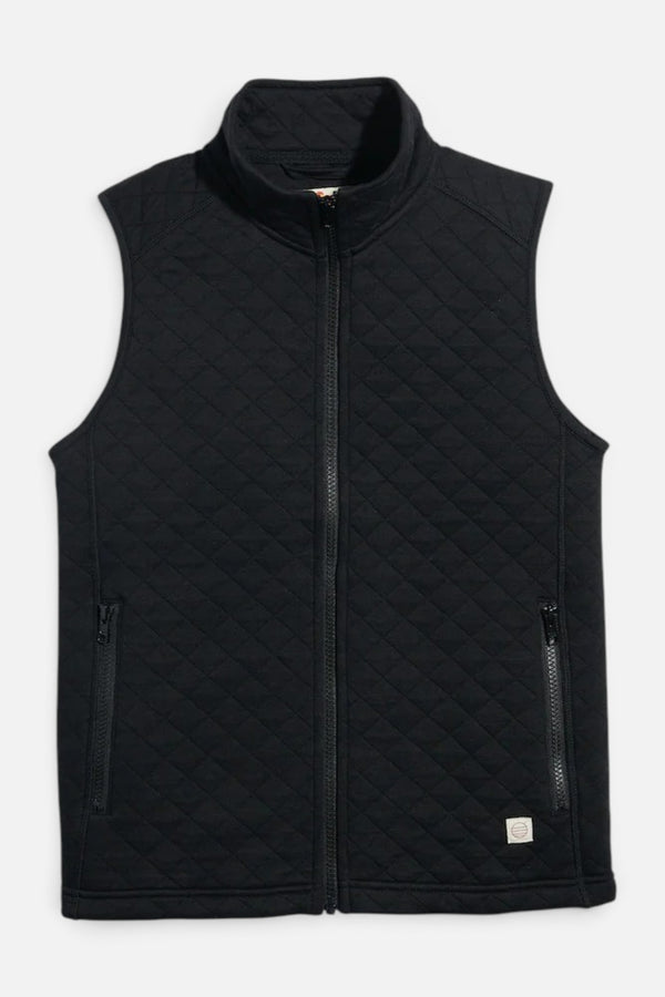 Marine Layer Corbet Full Zip Vest in Black Heather