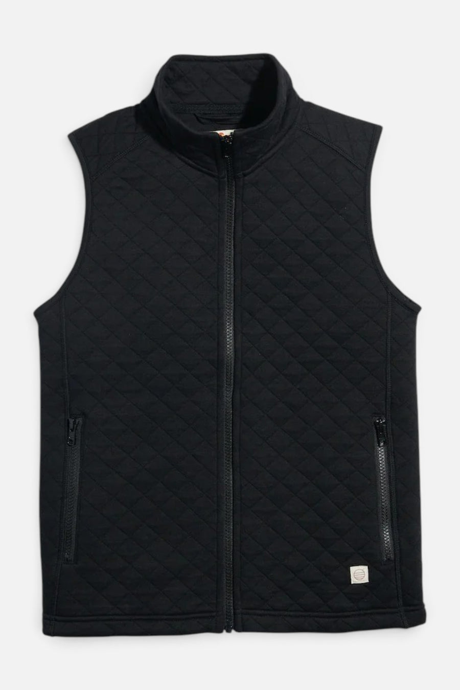 Marine Layer Corbet Full Zip Vest in Black Heather – front view