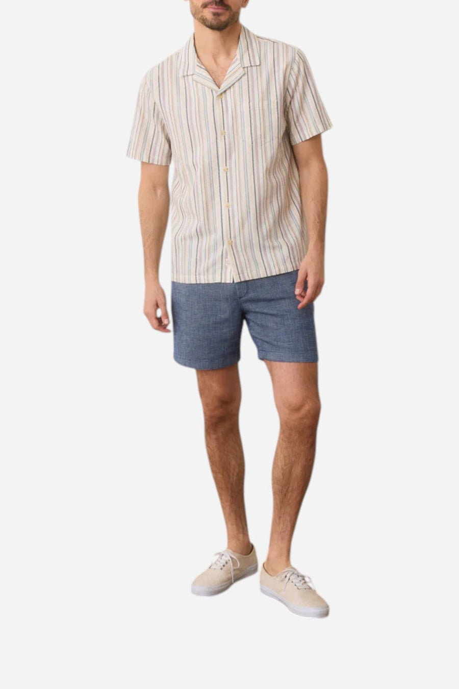 Marine Layer Dobby Resort Shirt in Natural Multi White – alternate