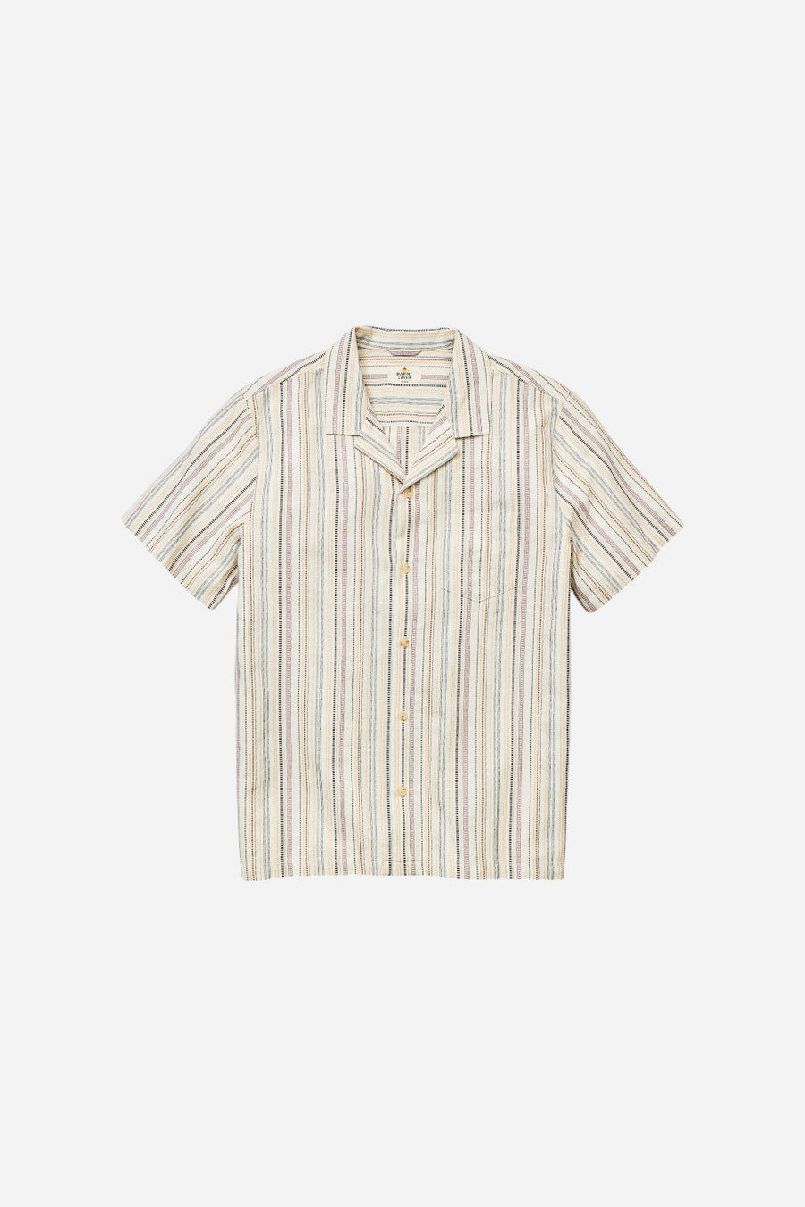 Marine Layer Dobby Resort Shirt in Natural Multi White – front view