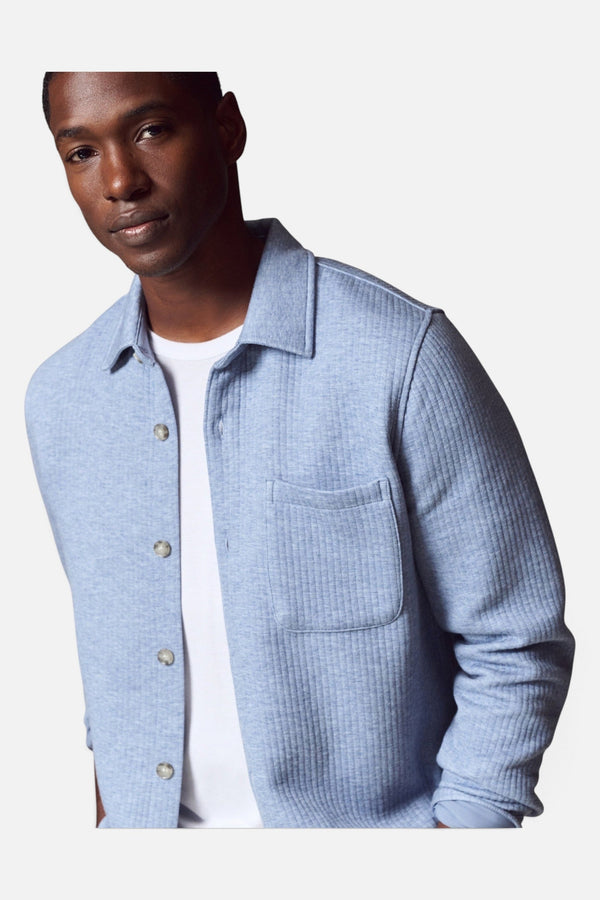 Marine Layer Men's Corbet Quilted Overshirt in Nordic Blue