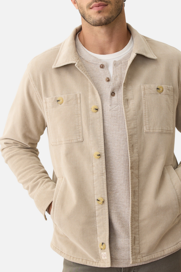 Marine Layer Men's Max Moleskin Overshirt in Taupe