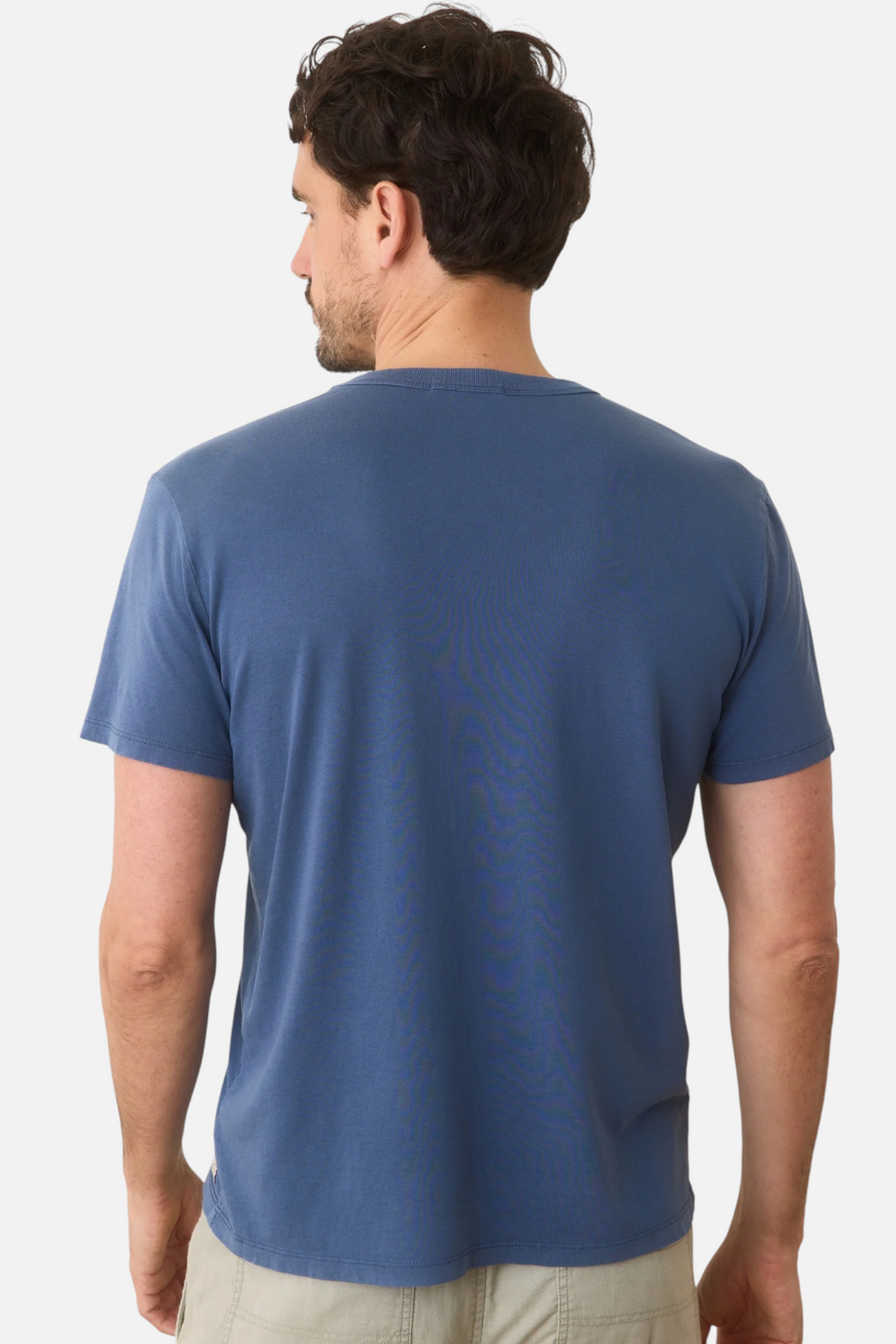Marine Layer Men's Sea Change Crew Tee in Vintage Indigo – back view