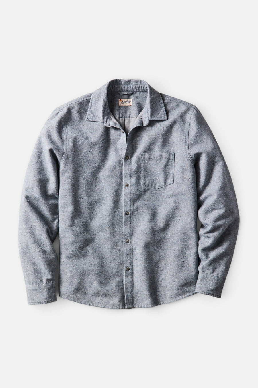 Marine Layer Men's Tahoe Flannel Shirt in Light Blue Donegal – front view