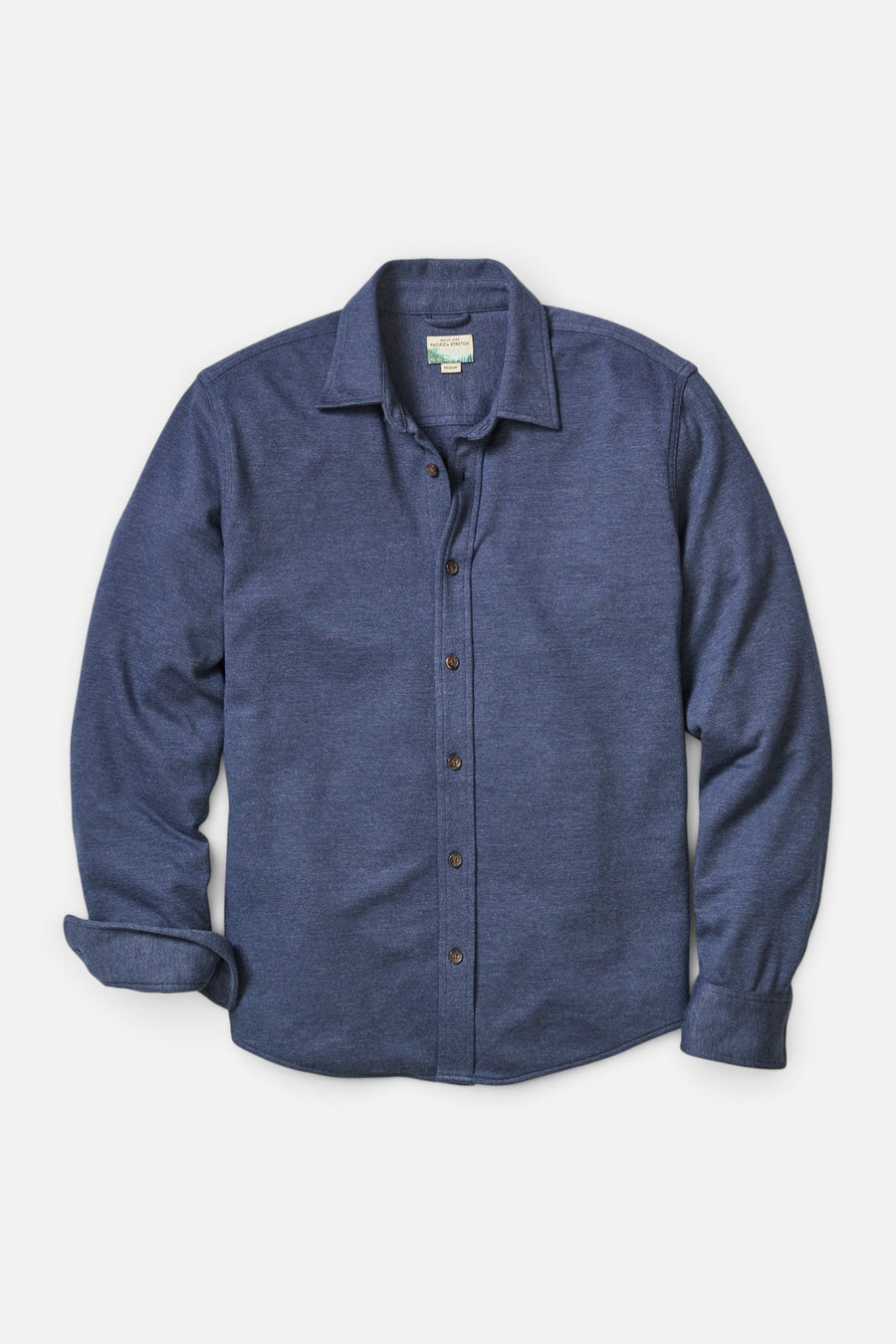 Marine Layer Pacifica Stretch Twill Shirt in Navy – front view