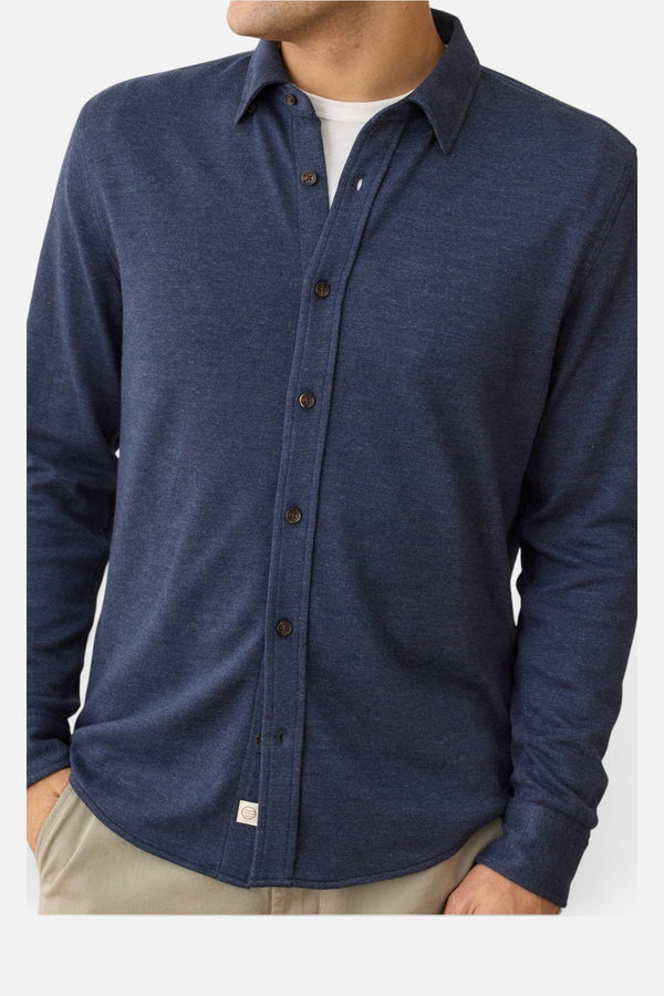 Marine Layer Pacifica Stretch Twill Shirt in Navy