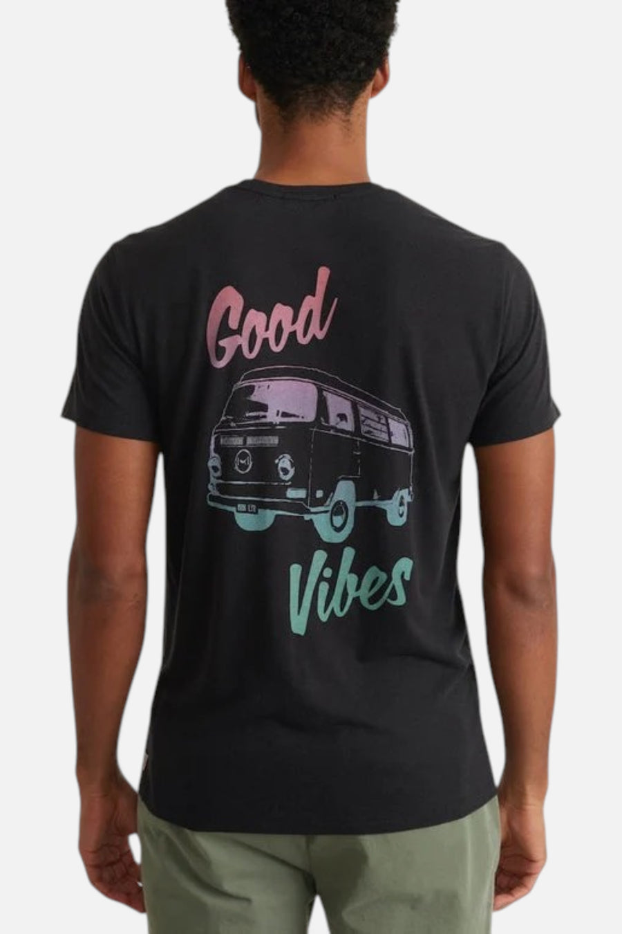 Marine Layer Re-Spun Graphic Tee in Faded Black – front view