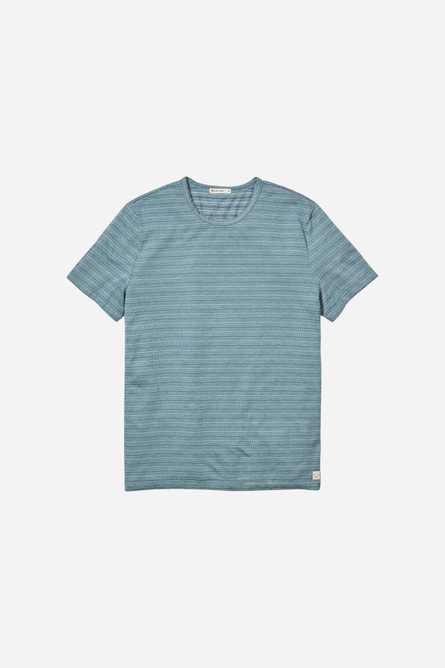 Marine Layer Signature Jacquard Crew Tee in Blue Spruce Multi – front view