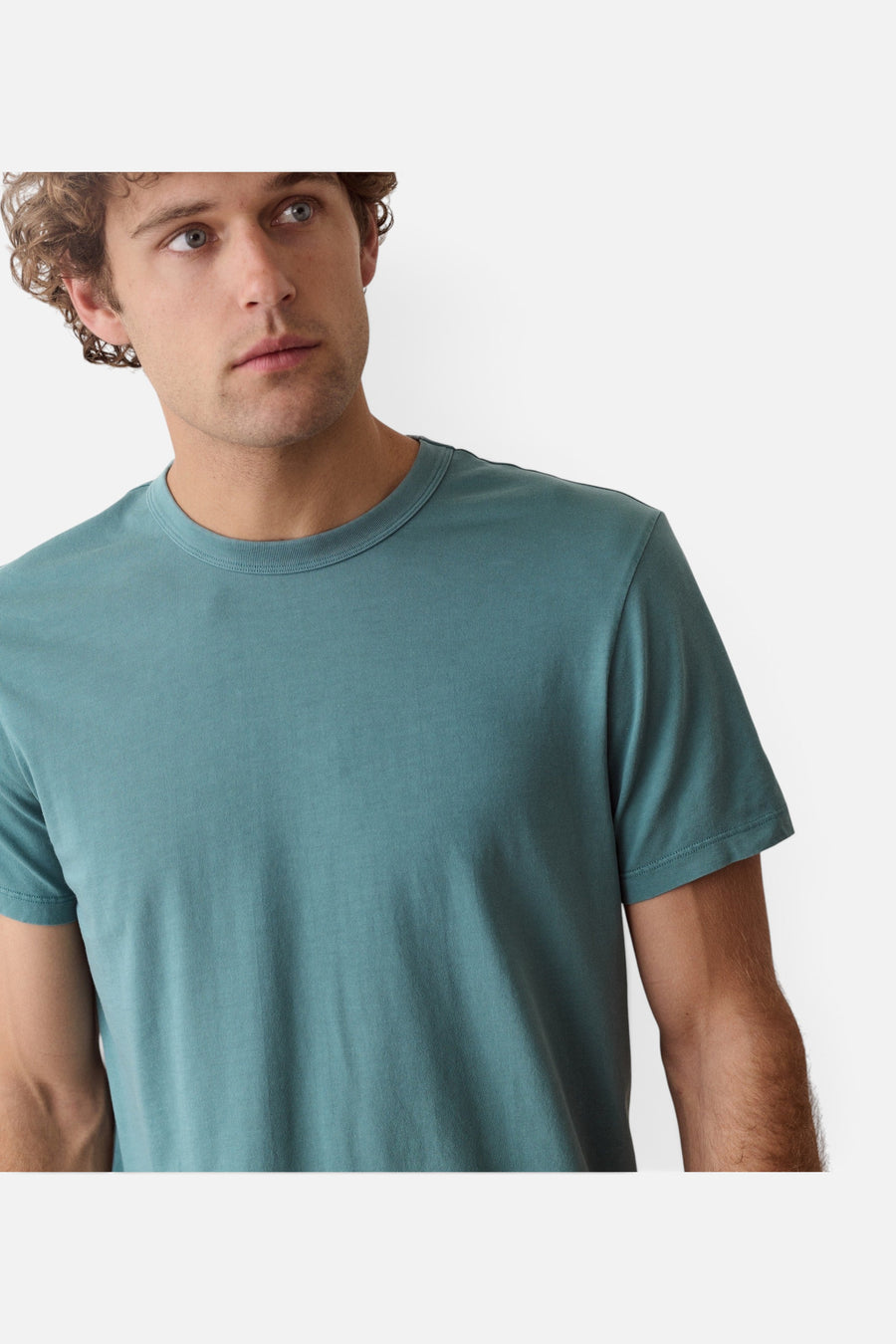 Marine Layer Signature Sea Change Crew Tee in Hydro – detail