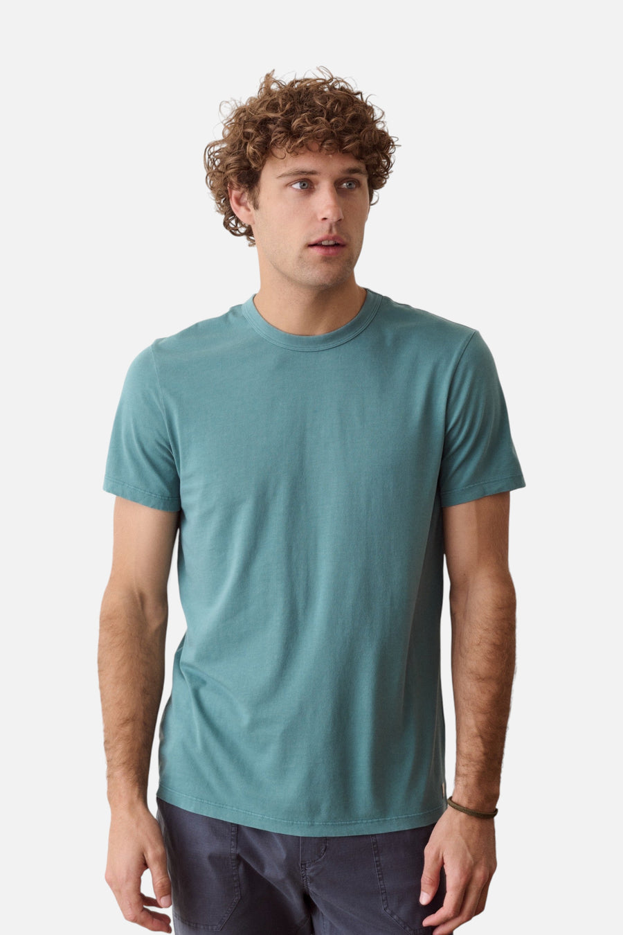 Marine Layer Signature Sea Change Crew Tee in Hydro – front view