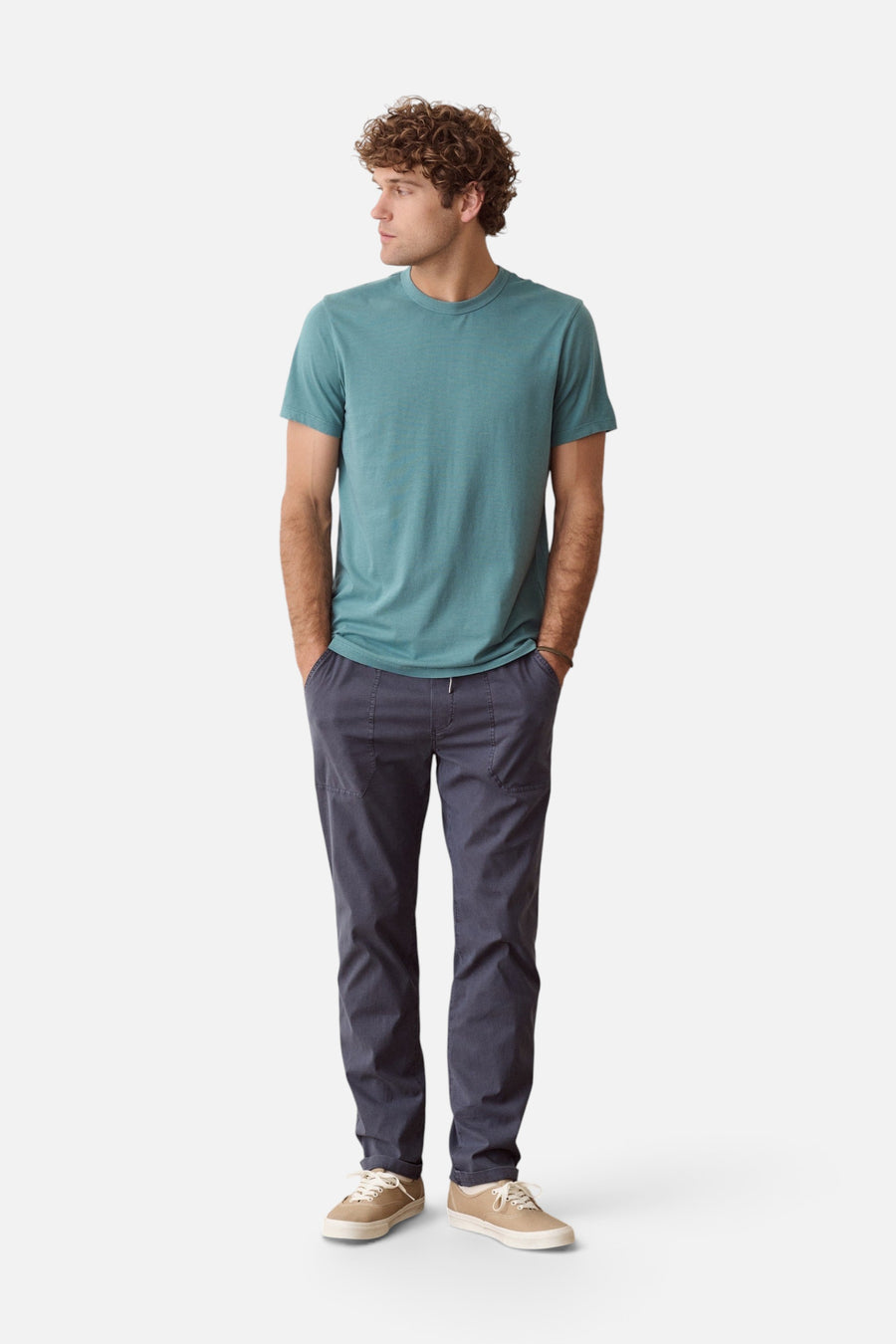 Marine Layer Signature Sea Change Crew Tee in Hydro – full length