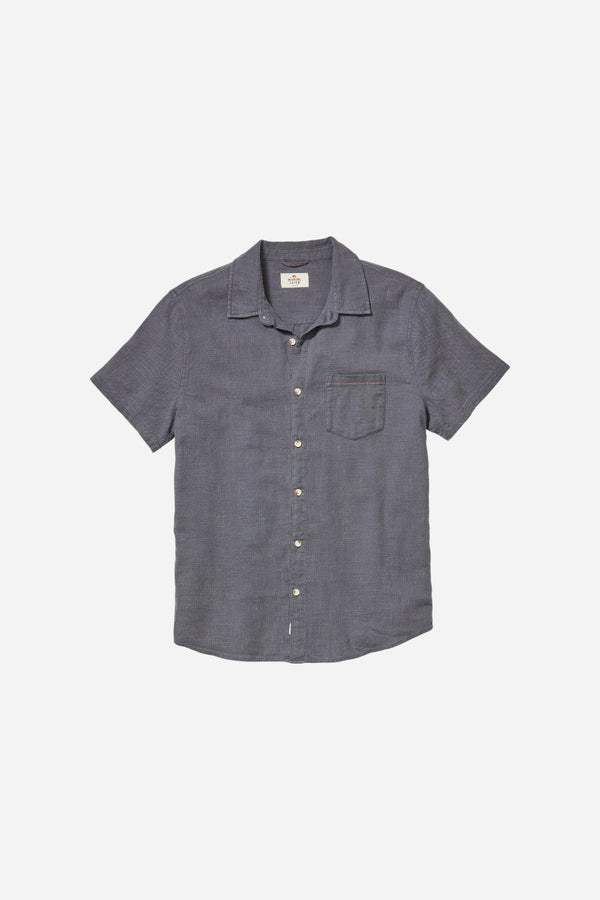 Marine Layer Stretch Selvage Short Sleeve Shirt in India Ink