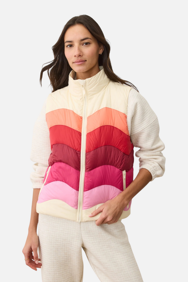 Marine Layer Sunbeam Puffer Vest in Warm Wave