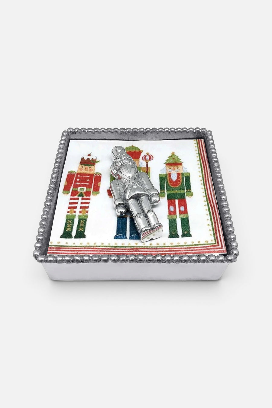 Mariposa Nutcracker Beaded Napkin Box – front view