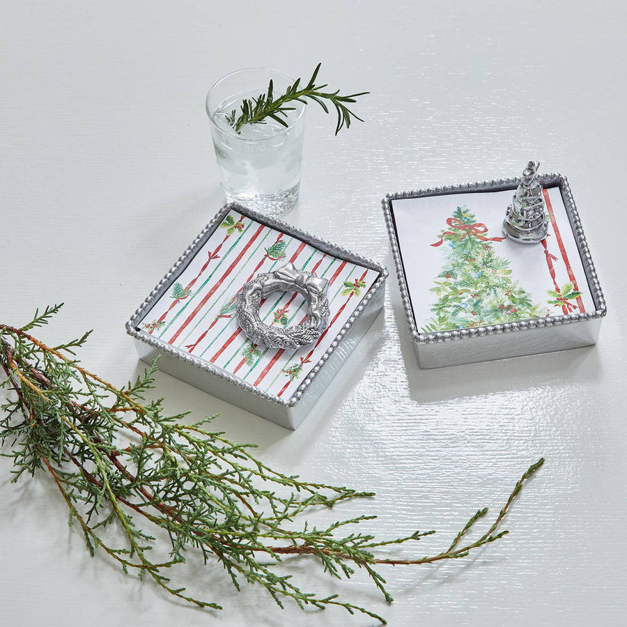 Mariposa Wreath Napkin Weight – back view