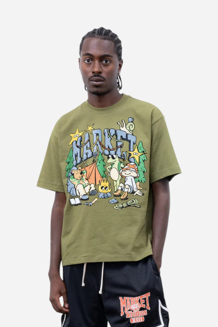 Market Backcountry Buds T-Shirt in Kelp – back view