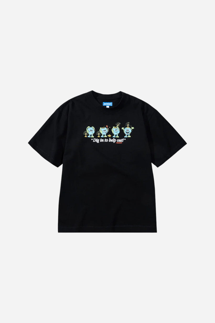 Market Dig In T-Shirt in Black – front view