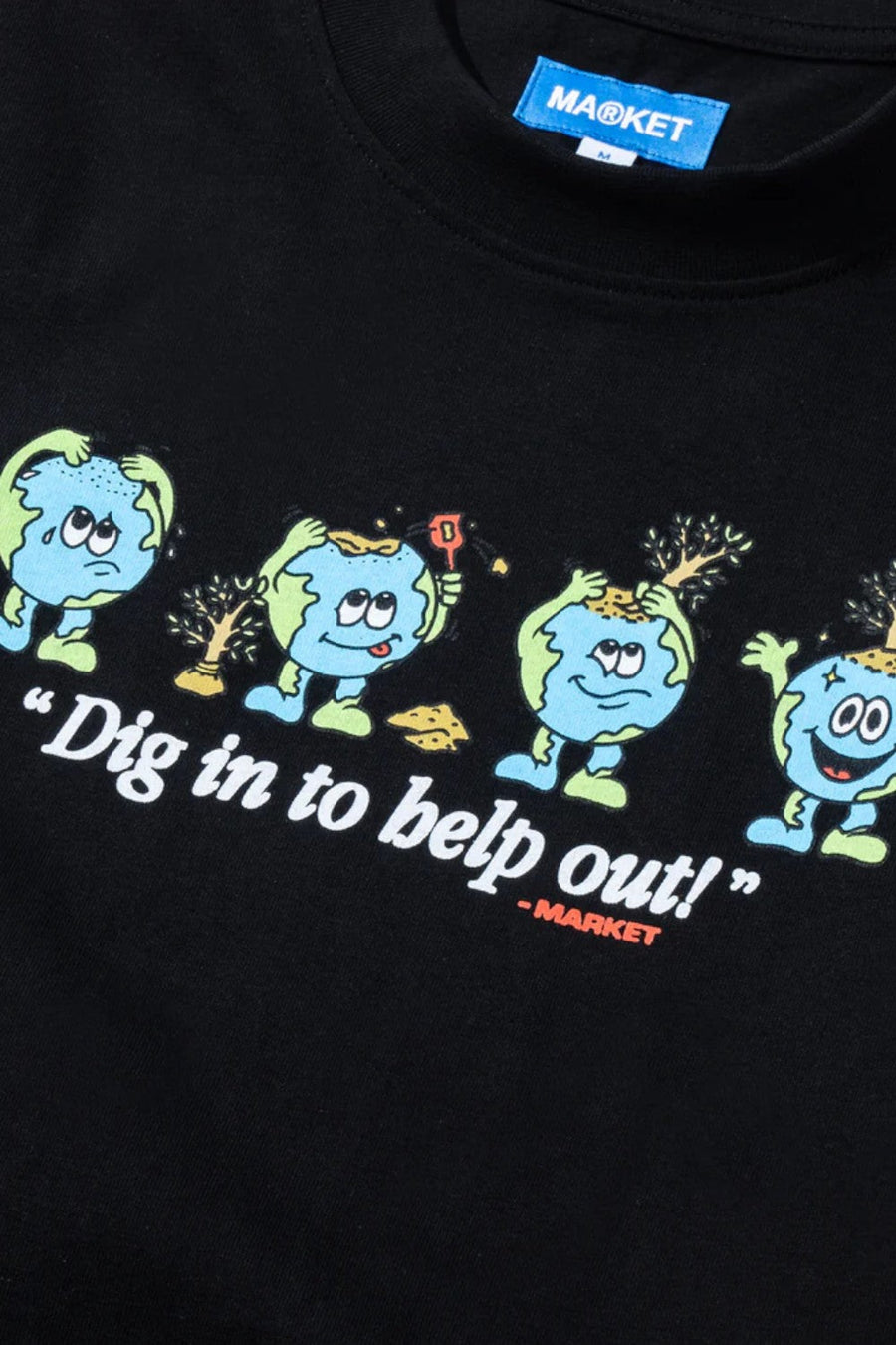 Market Dig In T-Shirt in Black – side view
