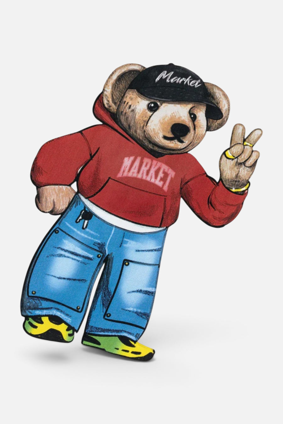 Market Fit Check Bear T-Shirt in Butter Cream – back view