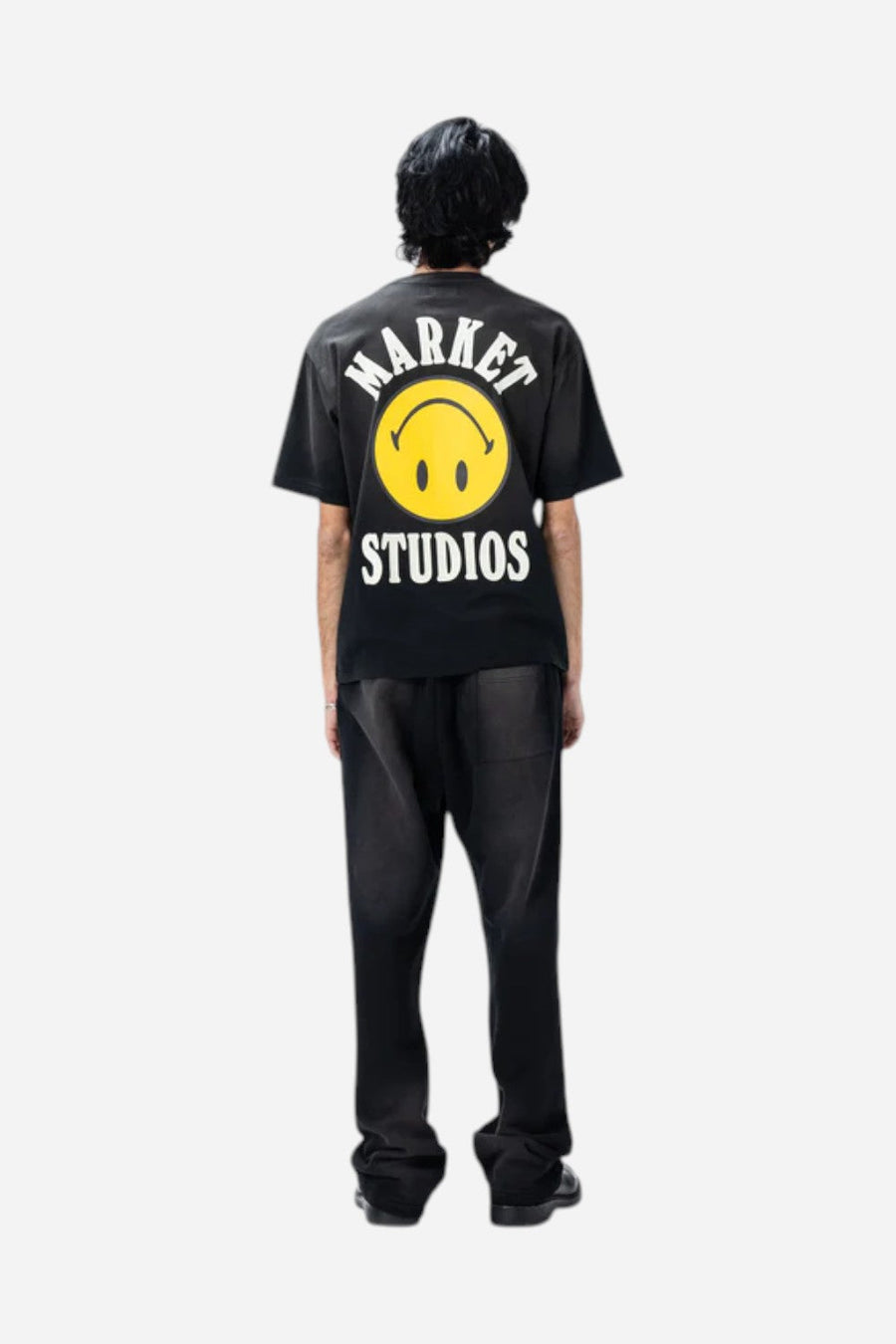 Market Smiley Lockup T-Shirt in Jet Set Black – detail