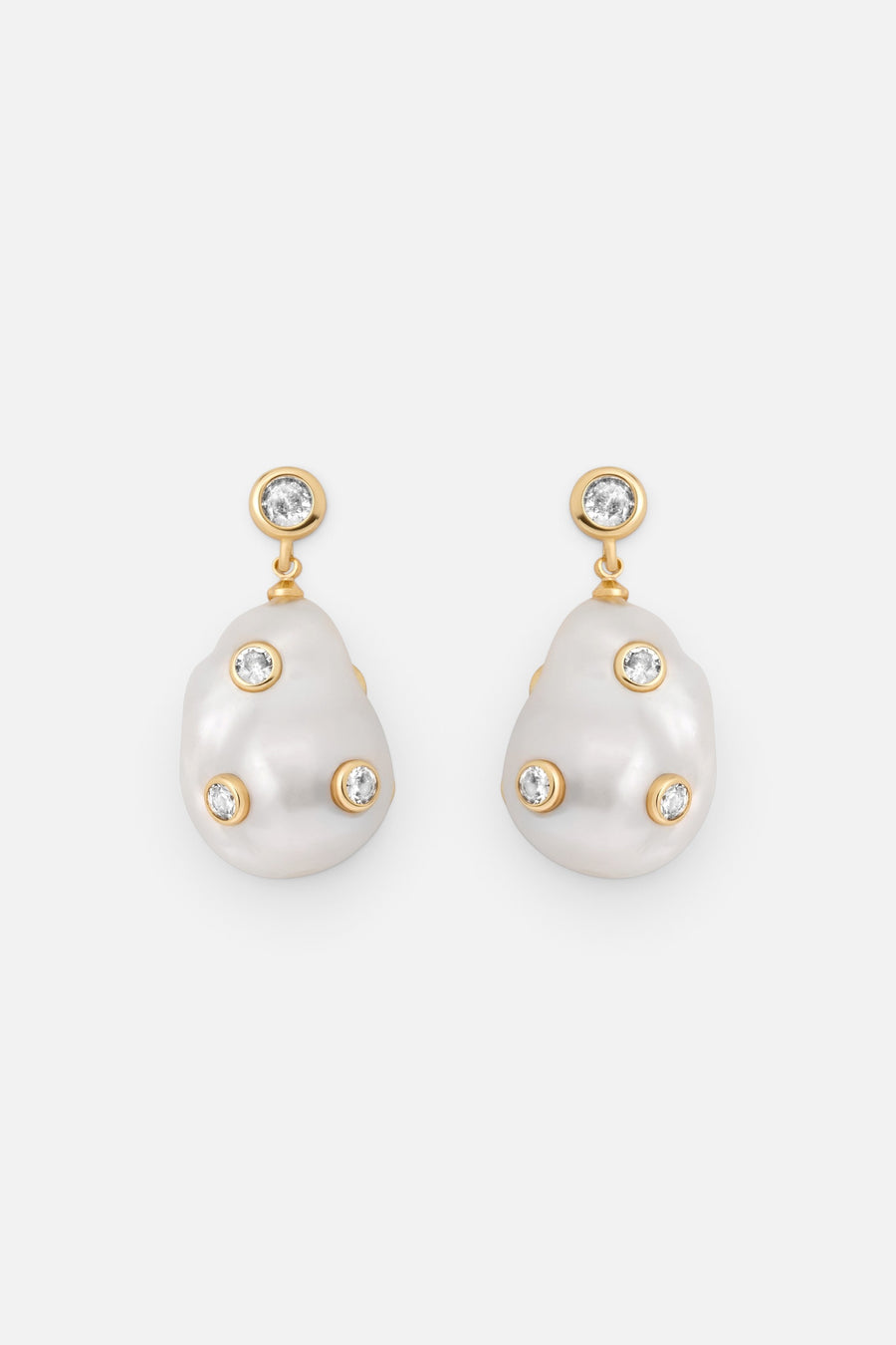 Martha Calvo Celeste Earrings in Pearl – front view
