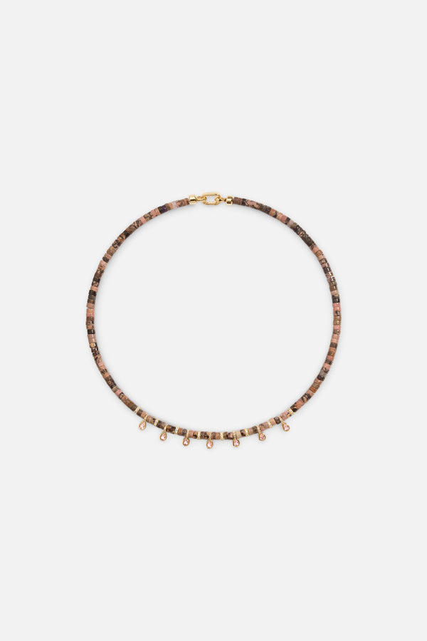 Martha Calvo Mauve Necklace in Rhodonite