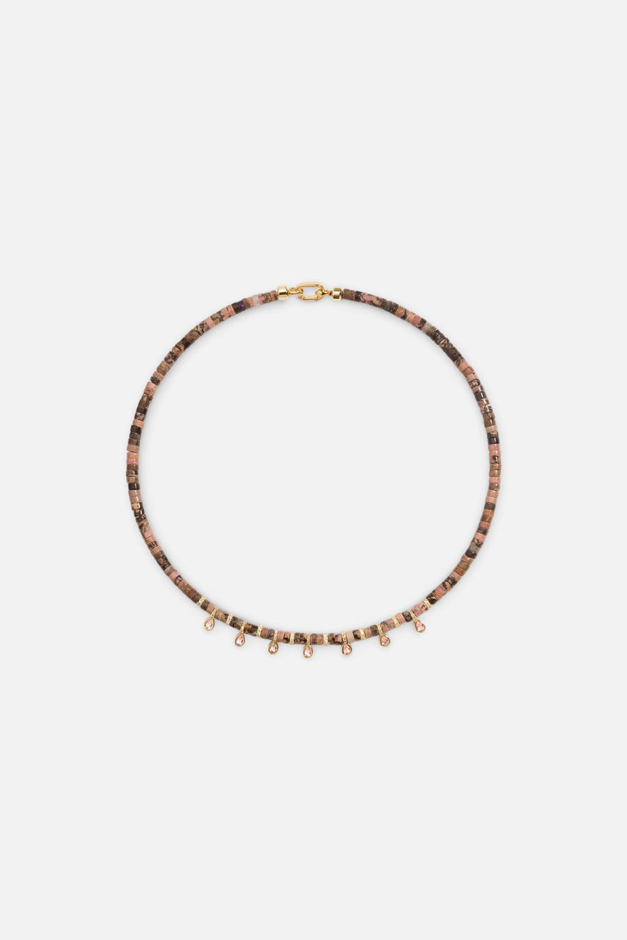 Martha Calvo Mauve Necklace in Rhodonite – front view