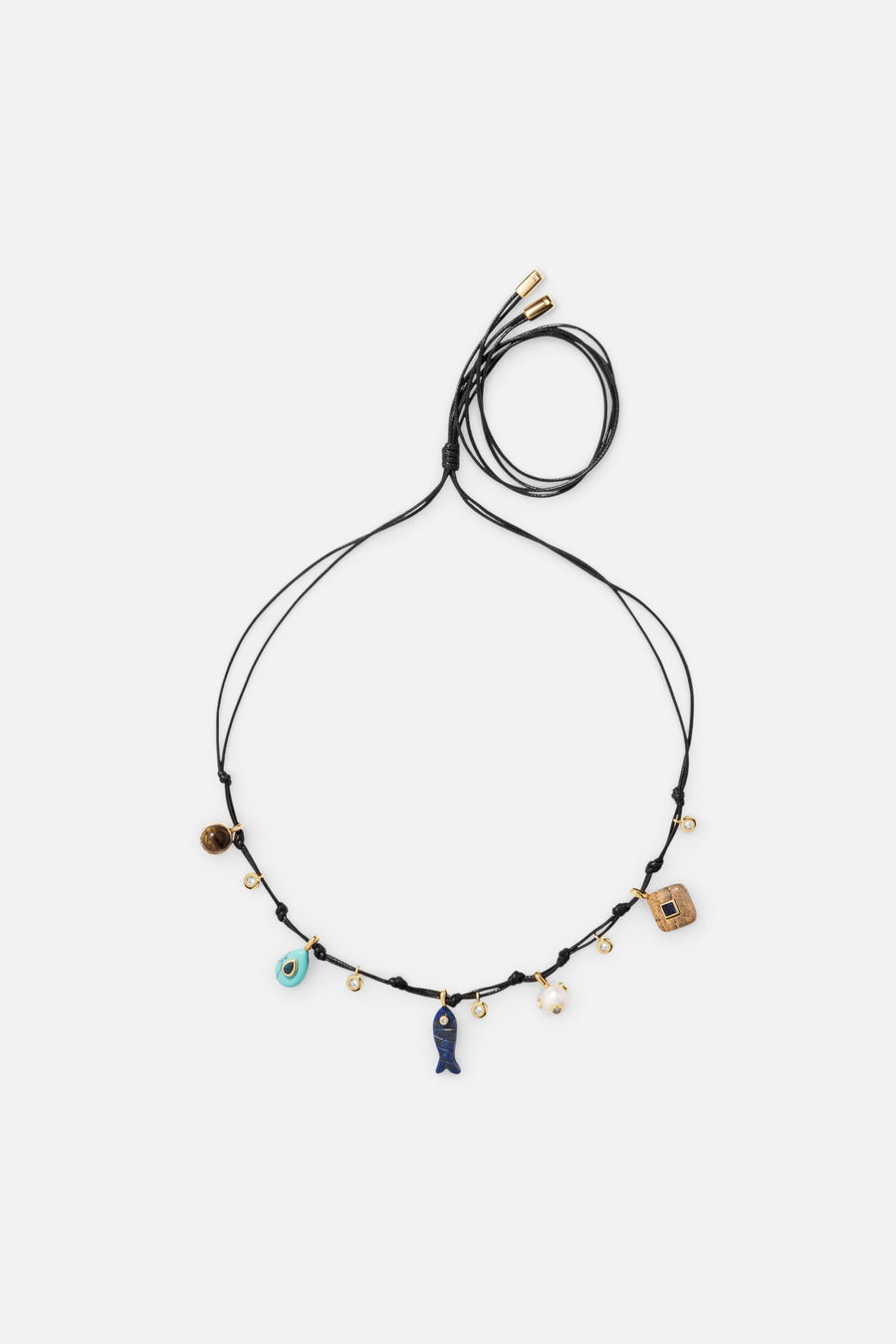 Martha Calvo Trove Necklace in Black & Gold – front view