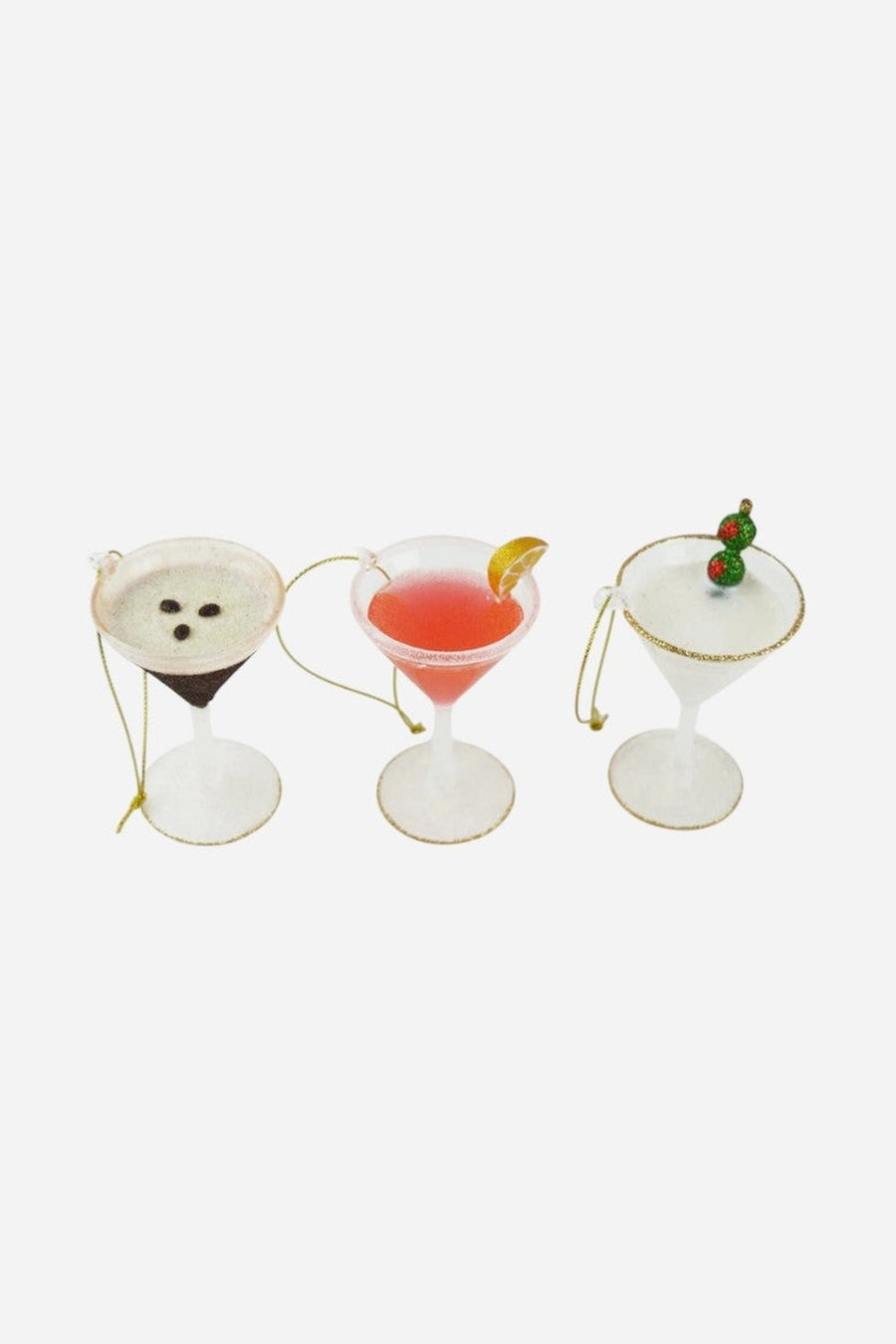 Martini 3 Piece Ornament Set – group shot