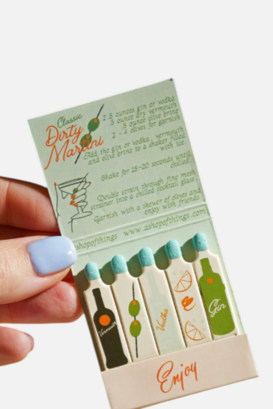 Martini Matchbook – back view