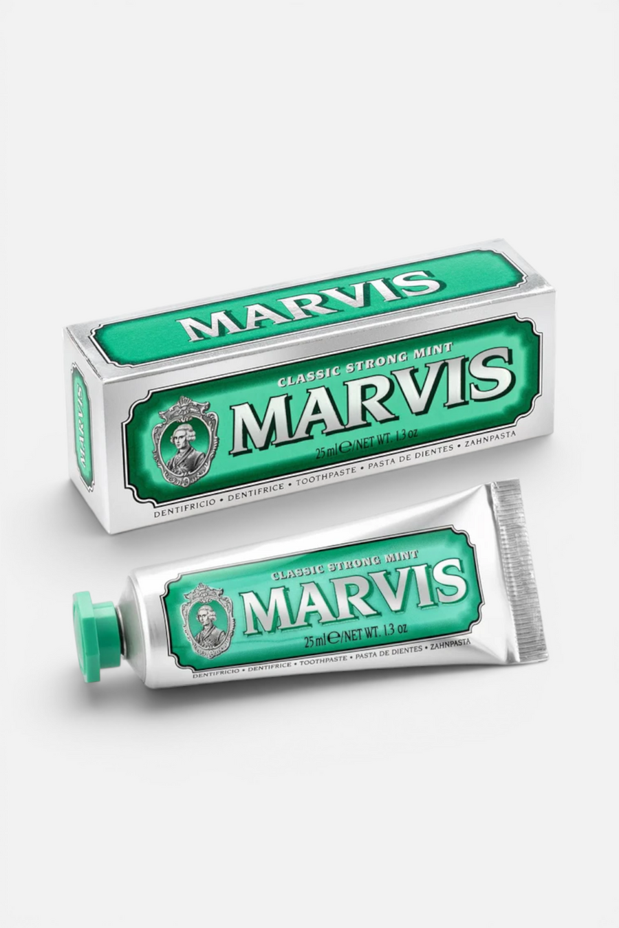 Marvis Travel Size Toothpaste in Classic Strong Mint – front view