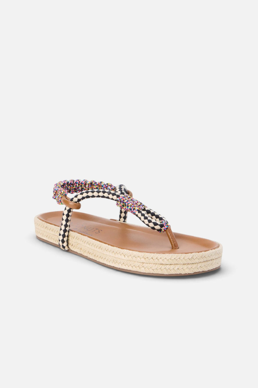 Matisse Celia Thong Sandal in Black – three-quarter view