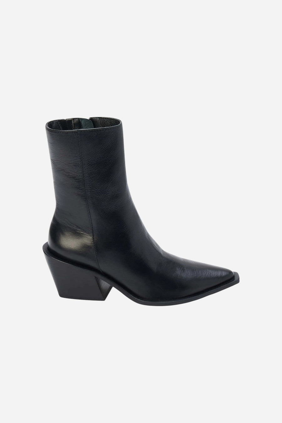 Matisse Cleo Pointed Toe Bootie in Black – back view